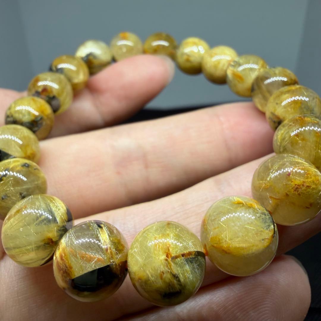 ■太陽放射 ゴールド タイチン ルチル クォーツ 天然石　5558z 106■