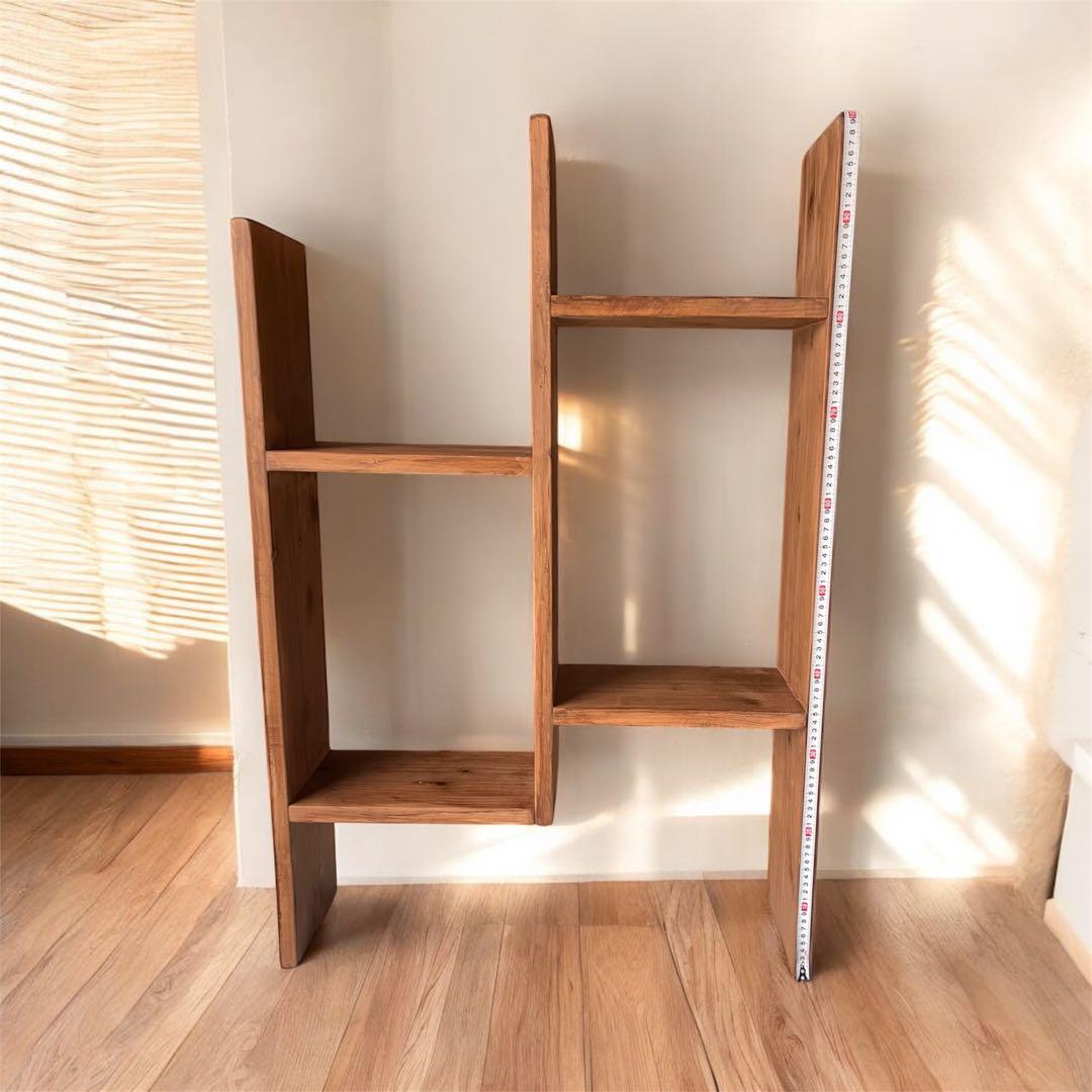 2WAY オープンシェルフ　縦横使用可　ウォルナット塗装　飾り棚 本棚　リビング