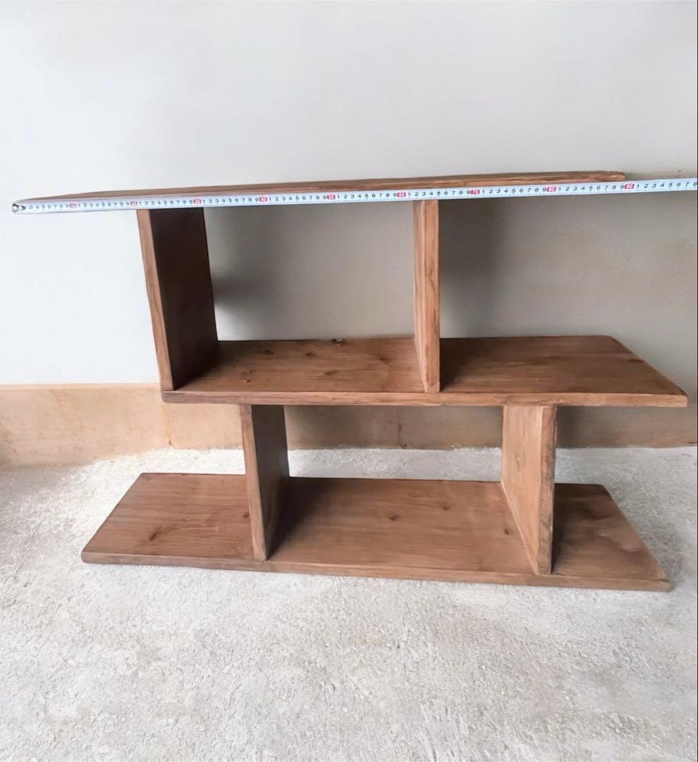 2WAY オープンシェルフ　縦横使用可　ウォルナット塗装　飾り棚 本棚　リビング