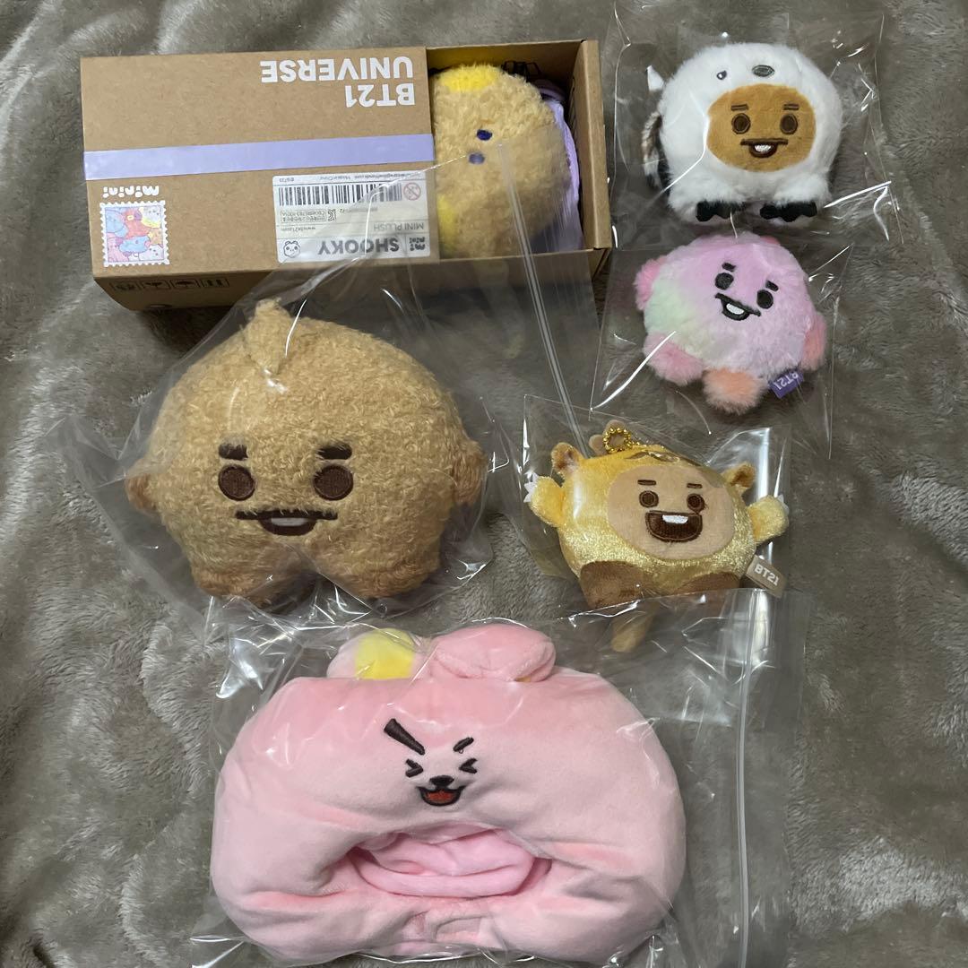 BT21 SHOOKYぬいぐるみ・マスコット・クッション・ひざ掛け22点セット