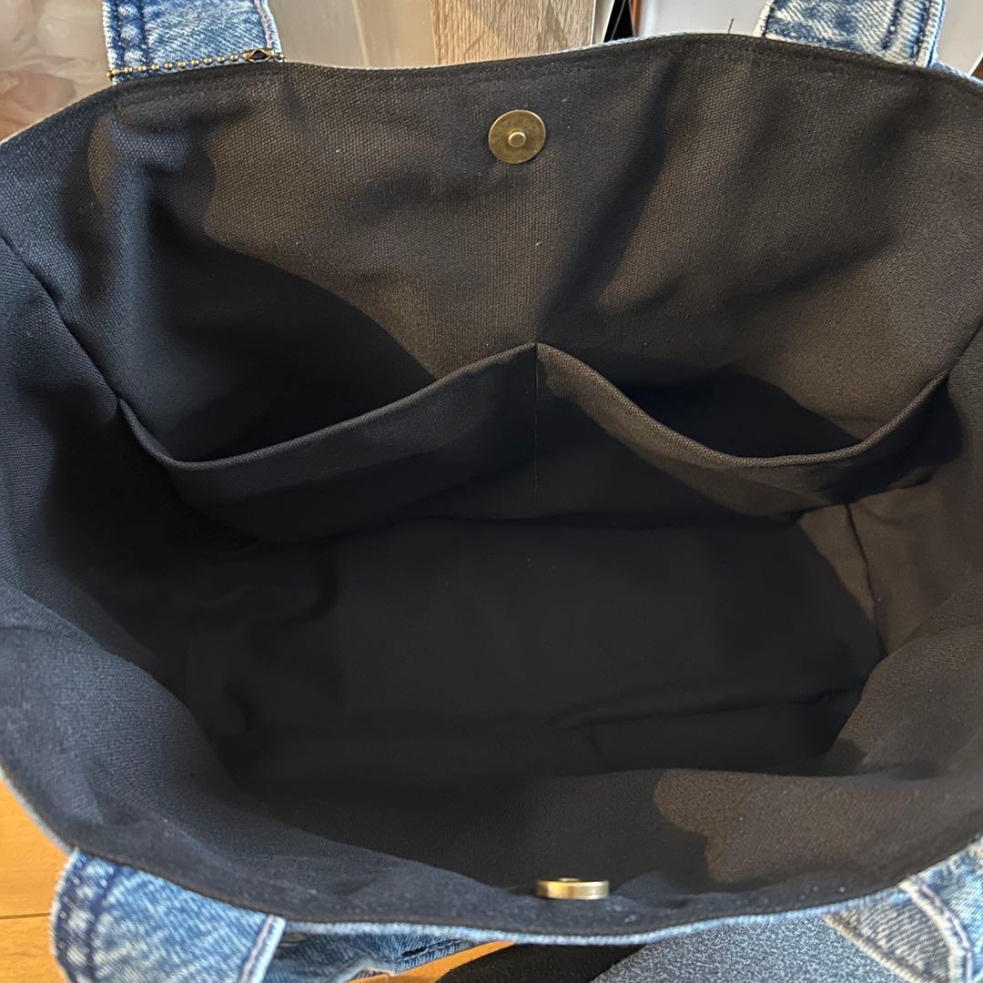 950.ブルーデニム　デニムリメイク トートバッグ　ジージャン