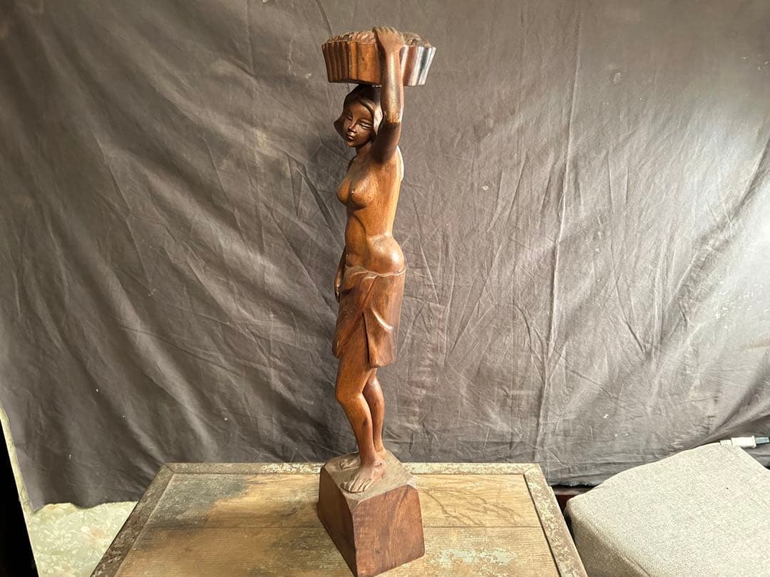 ◉【送料無料】裸婦像　美術品 民芸品 手彫り　アンティーク