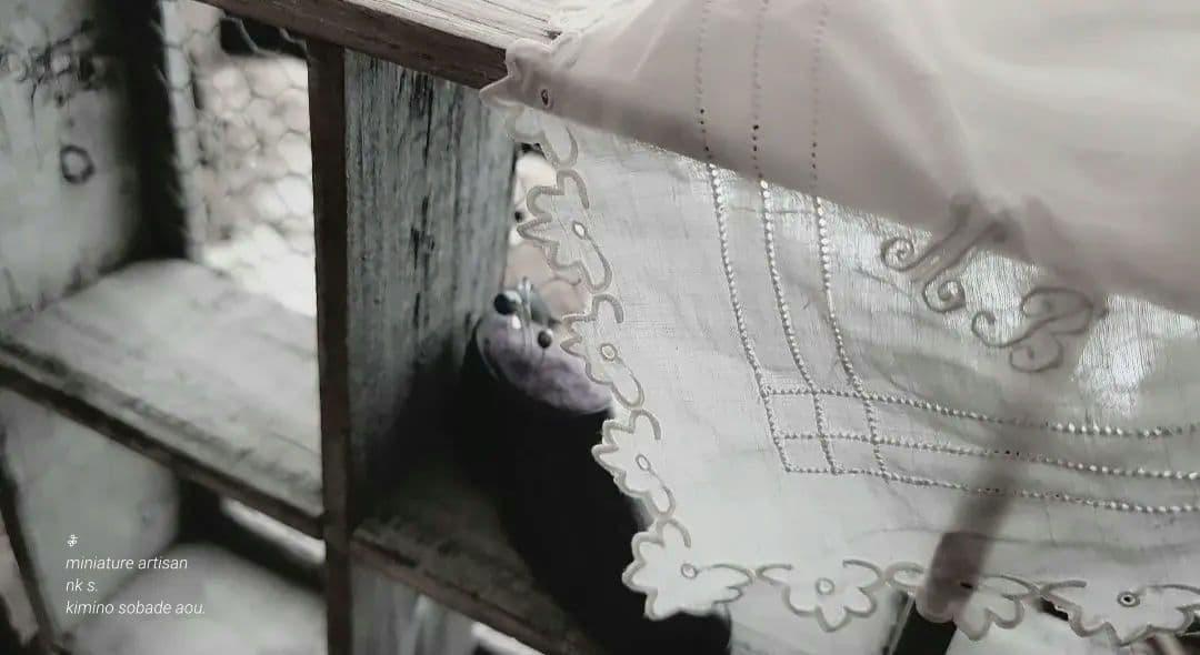 アンティーク　ウッドシェルフ　ウォールラック　アイアンメッシュ　フレンチシャビー