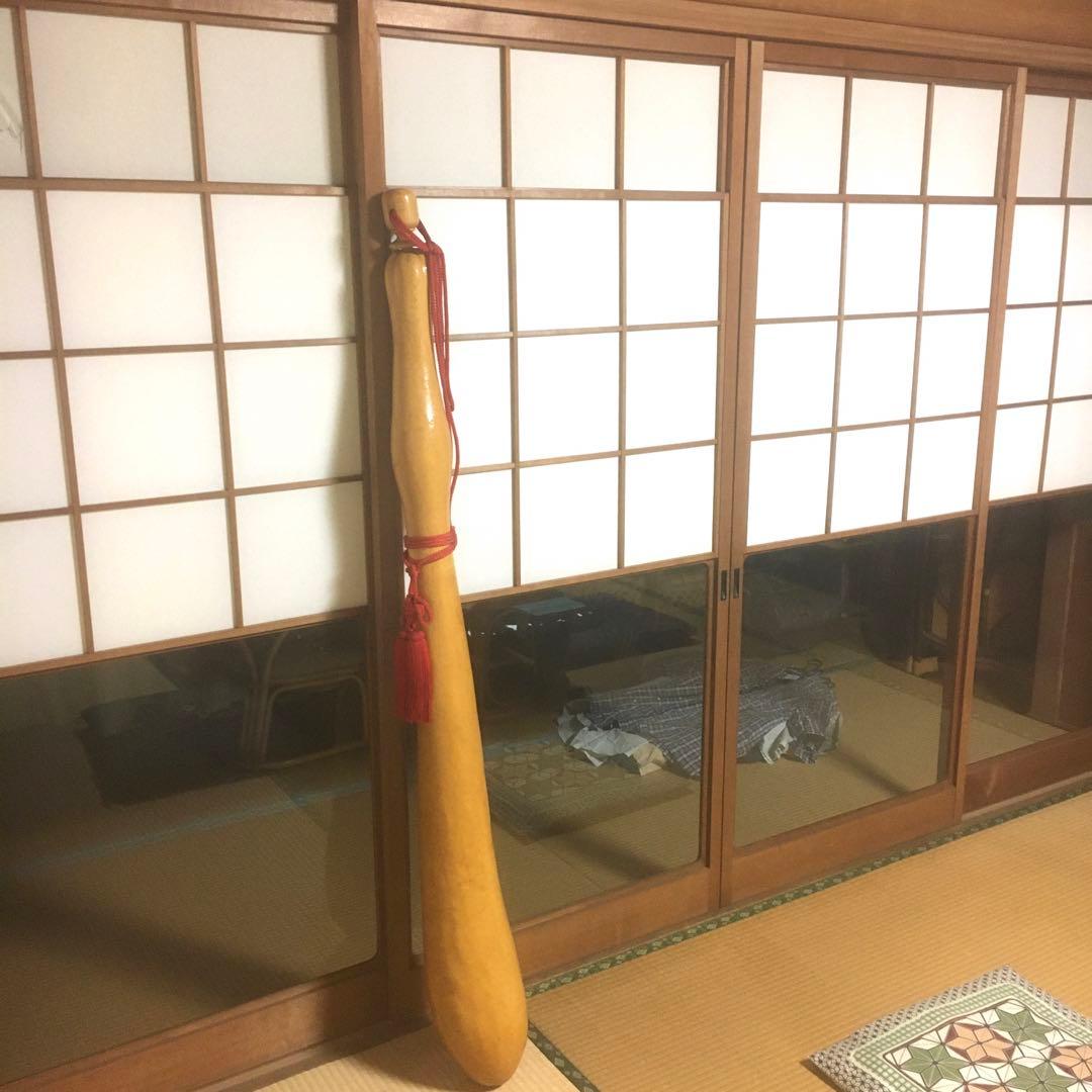 巨大特大ひょうたん　大型飾り瓢箪　縁起物　　　　栓、赤飾り紐付き　　151cm