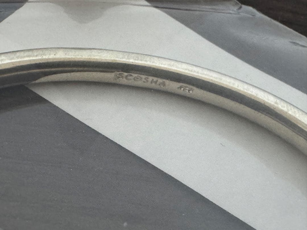 SCOSHA silver 925 オープンカフ バングル ブラックダイヤモンド