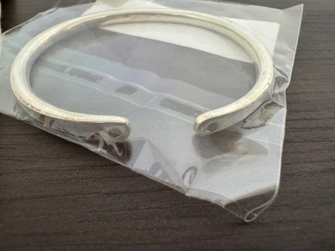 SCOSHA silver 925 オープンカフ バングル ブラックダイヤモンド