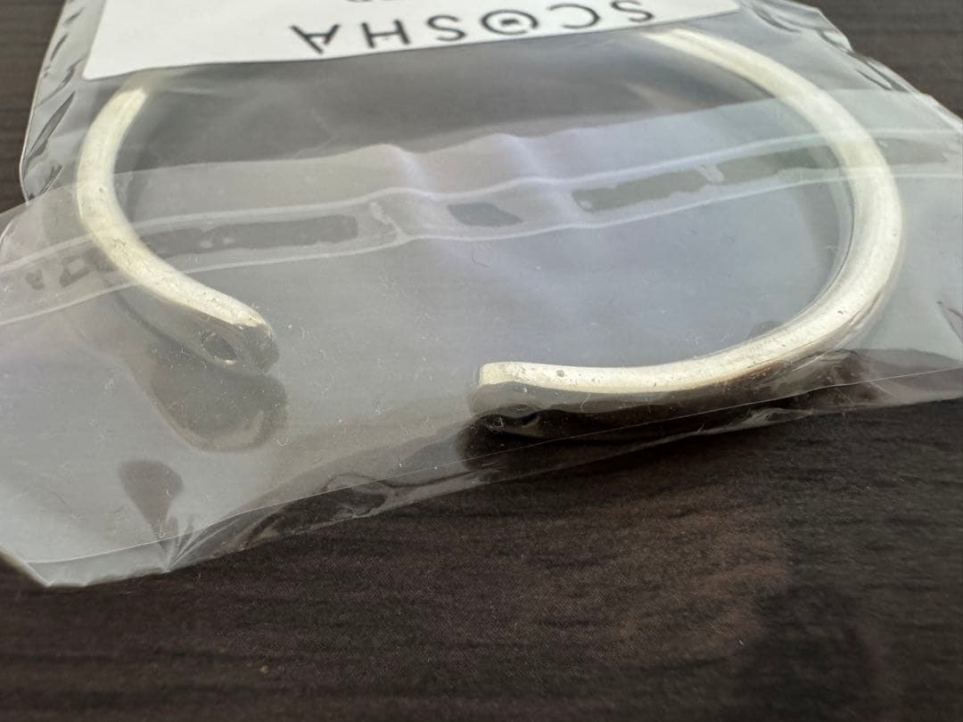 SCOSHA silver 925 オープンカフ バングル ブラックダイヤモンド