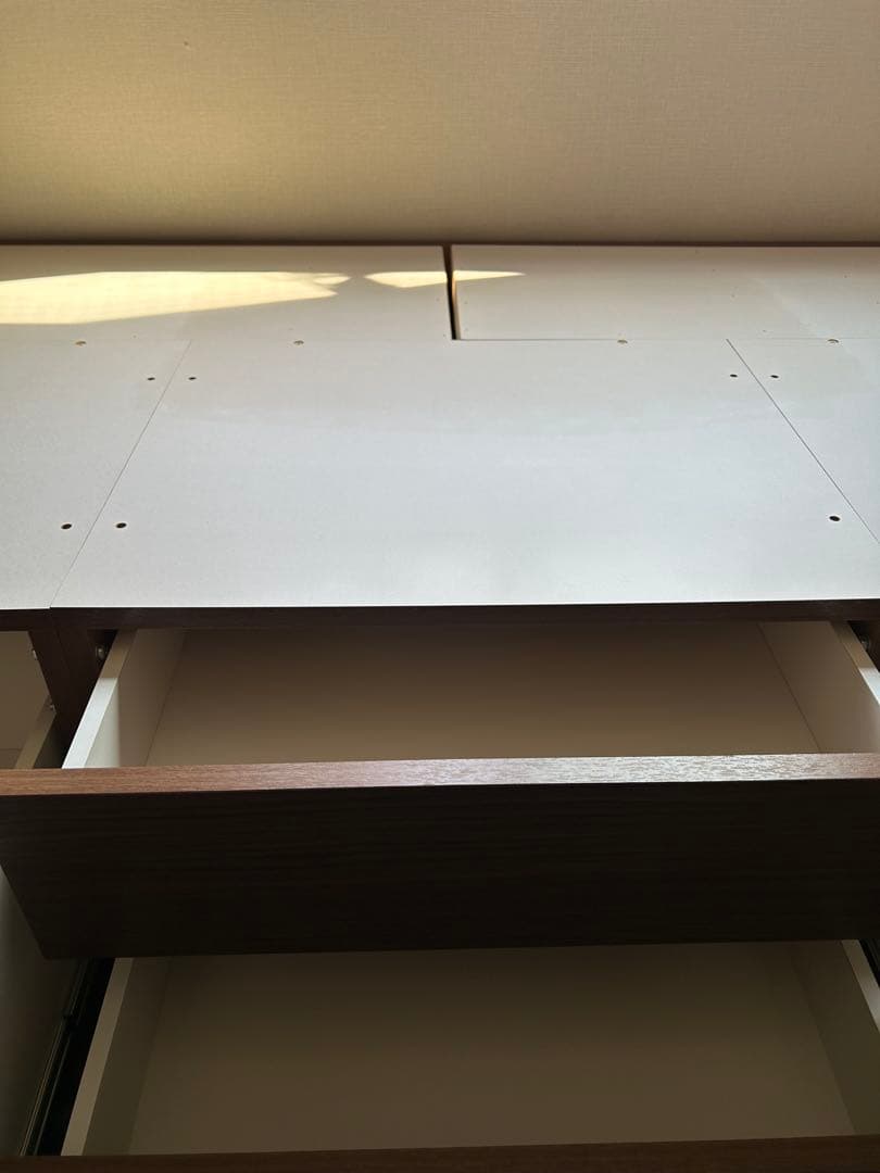 【送料込】ニトリ シングルベッドフレーム（ジオ チェスト40J MBR）収納付