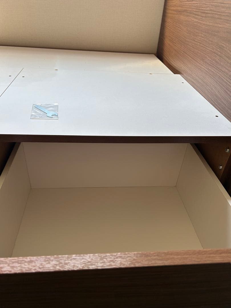 【送料込】ニトリ シングルベッドフレーム（ジオ チェスト40J MBR）収納付