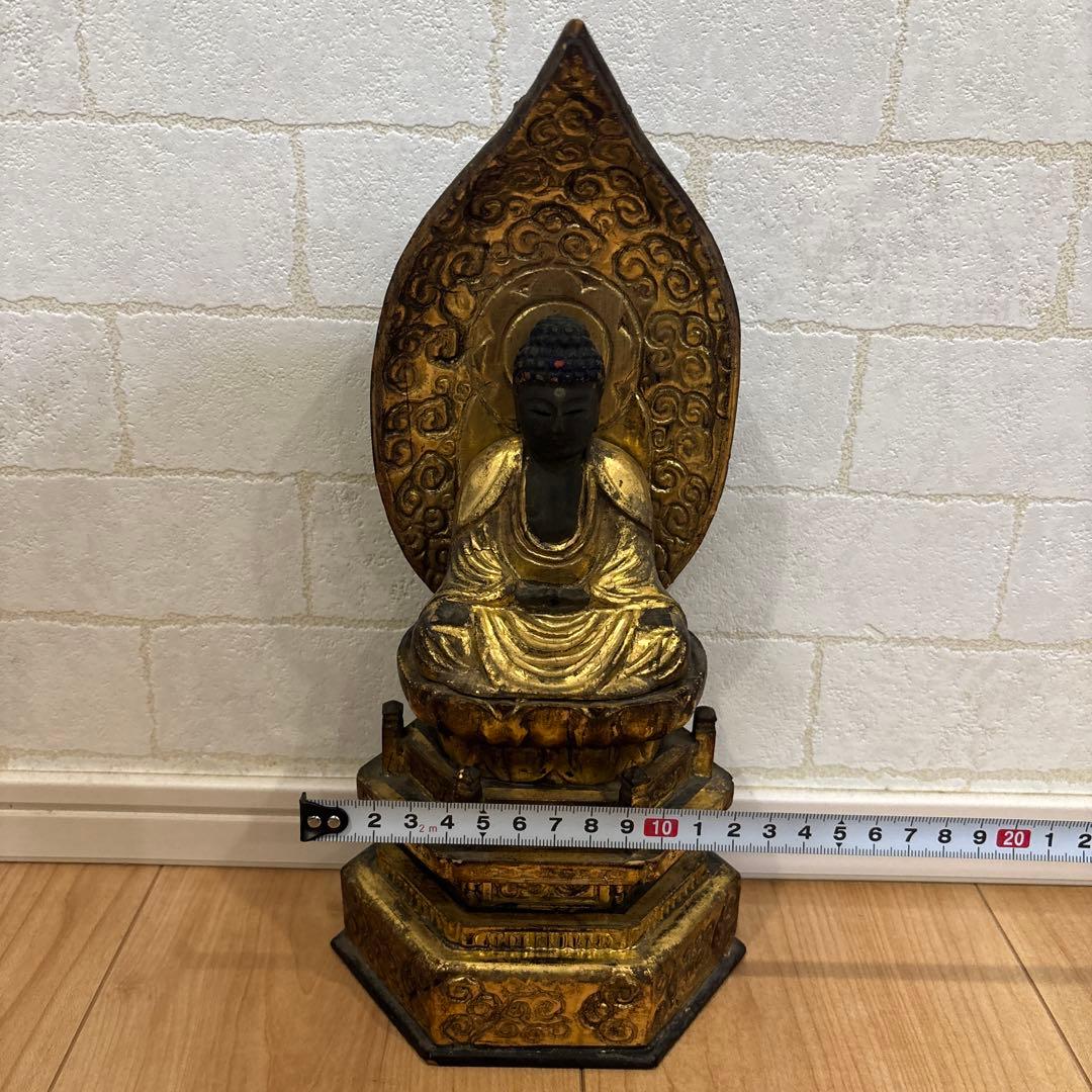 仏像　玉眼　木彫　江戸時代　骨董品　古美術