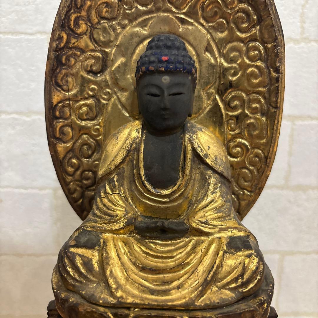 仏像　玉眼　木彫　江戸時代　骨董品　古美術