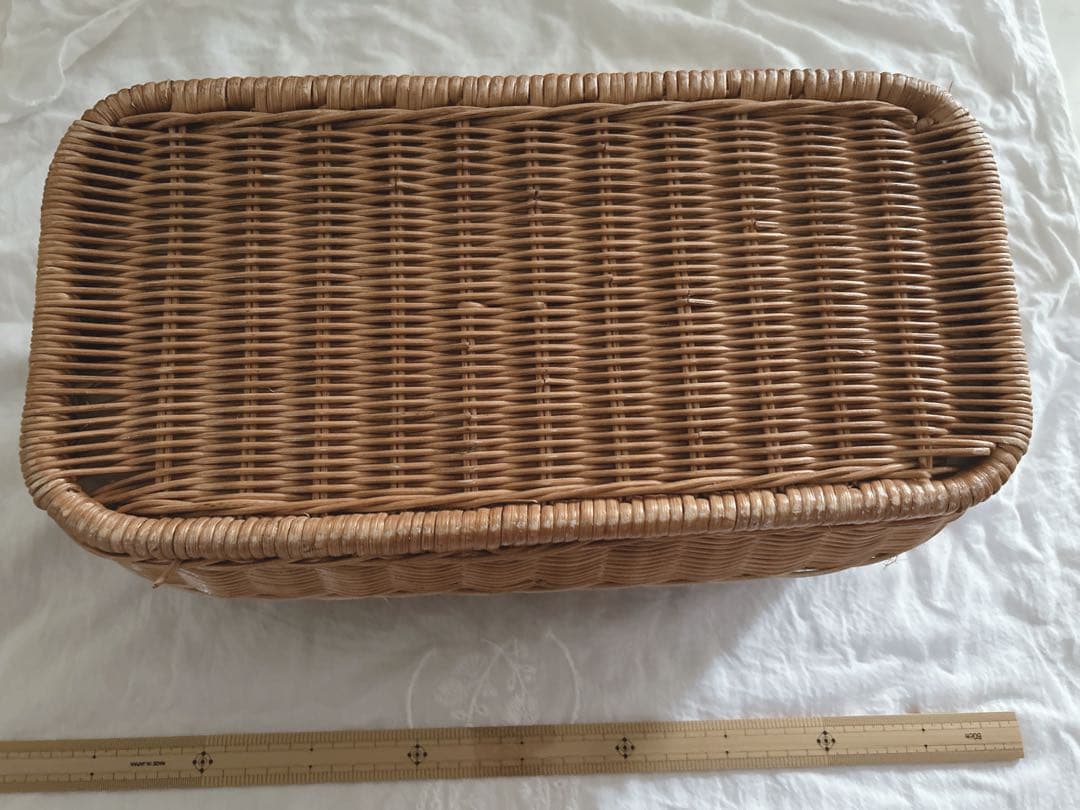 裁縫箱　ラタン製長方形バスケット