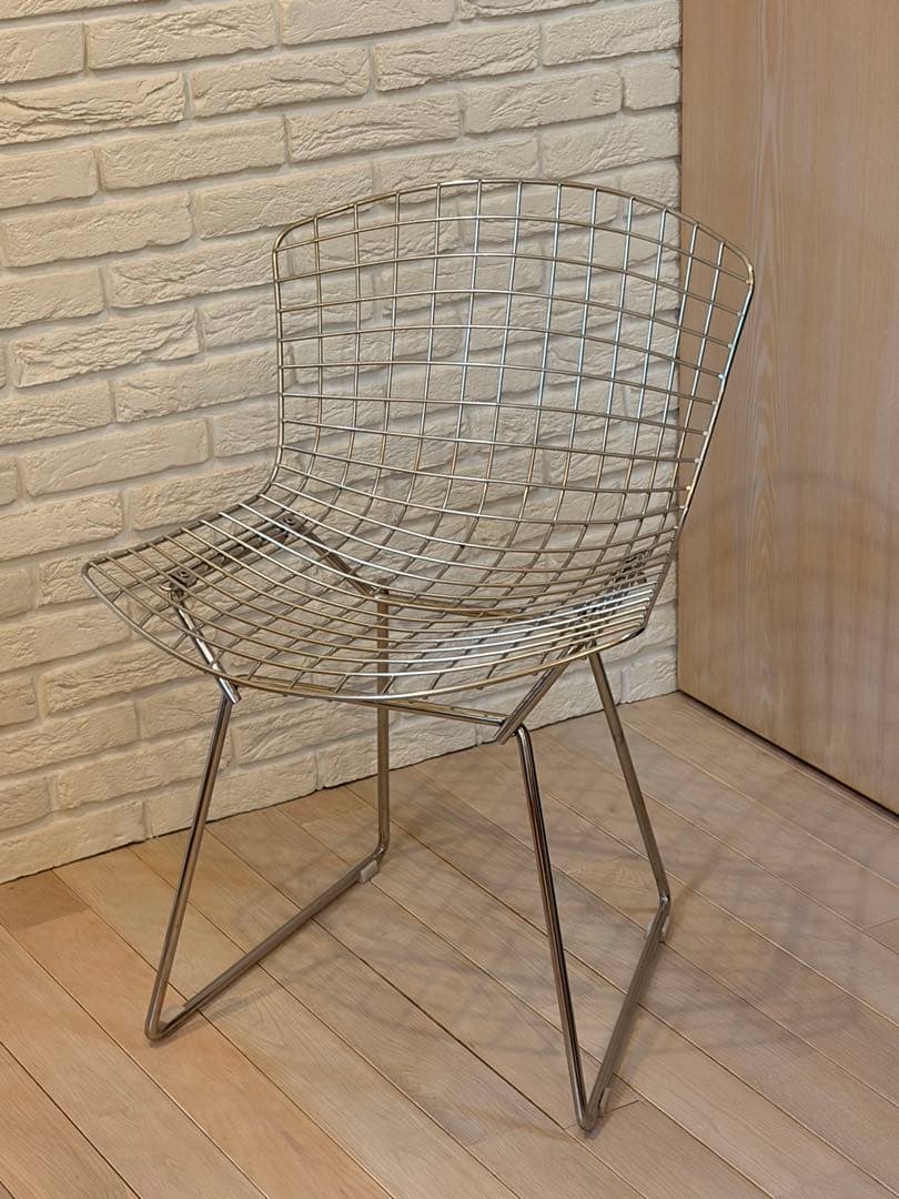 ★美品★ハリー・ベルトイア　ワイヤーチェア① シルバー ミッドセンチュリー
