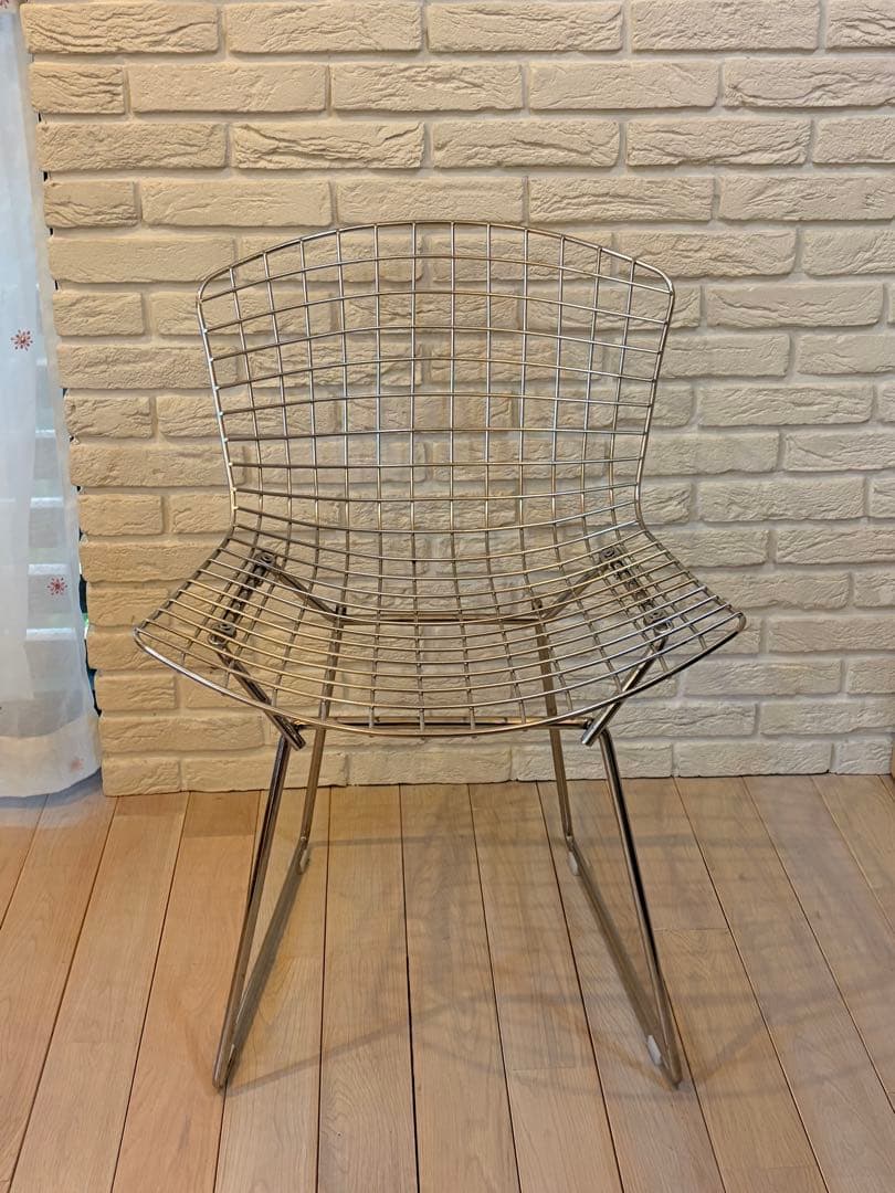 ★美品★ハリー・ベルトイア　ワイヤーチェア① シルバー ミッドセンチュリー