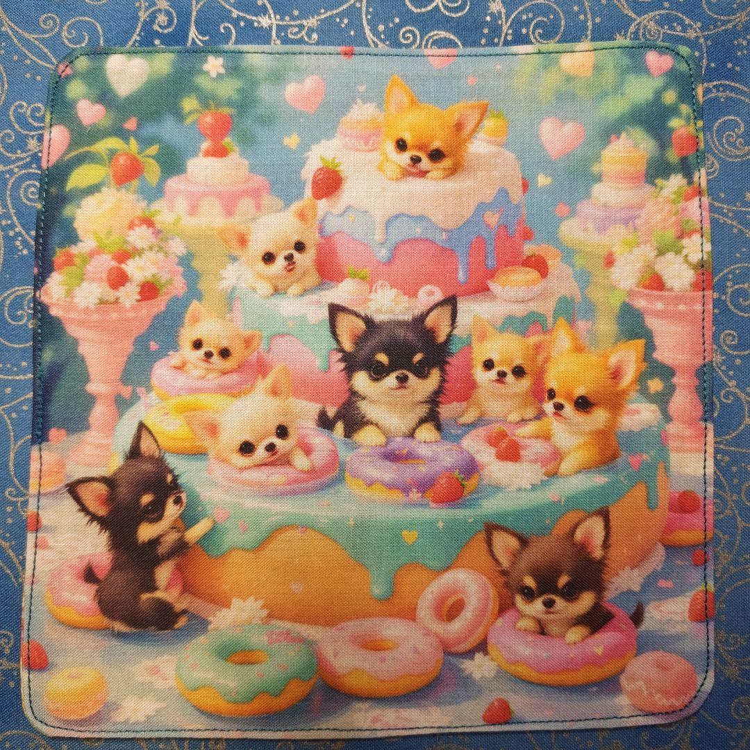 あしべ☆　パネル15枚＆ハンカチ12枚　チワワちゃん柄