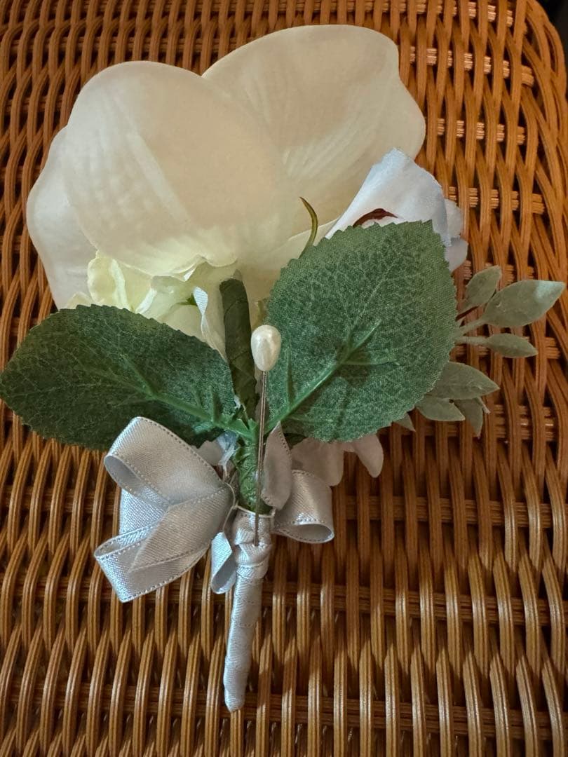 SALEウェディングブーケブートニアアーティフィシャルフラワヘアパーツ3点set
