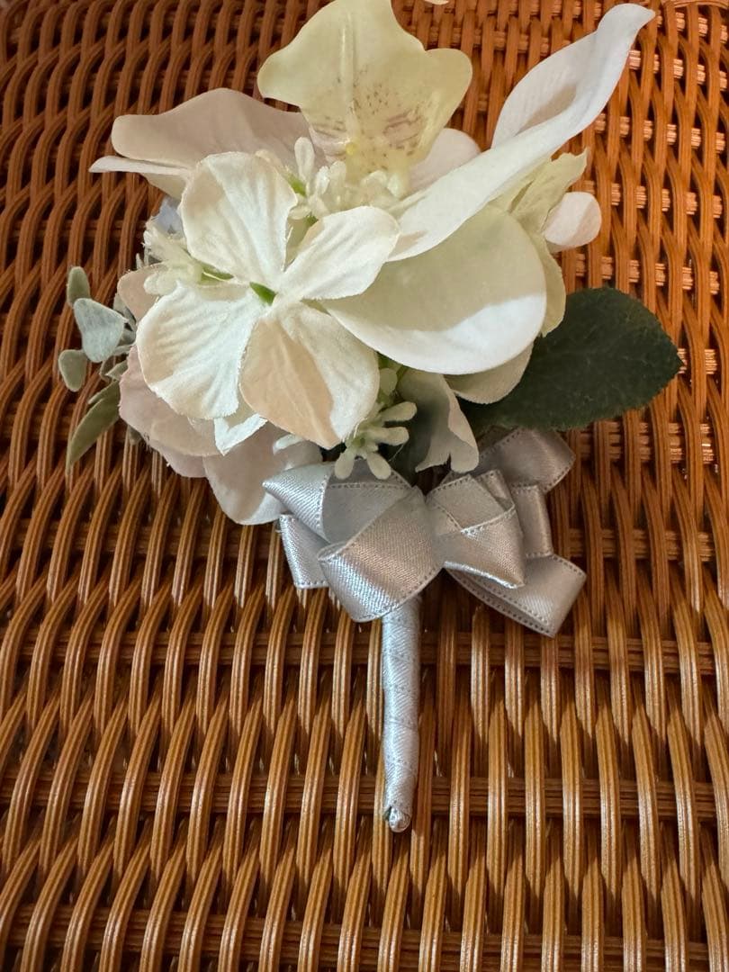 SALEウェディングブーケブートニアアーティフィシャルフラワヘアパーツ3点set