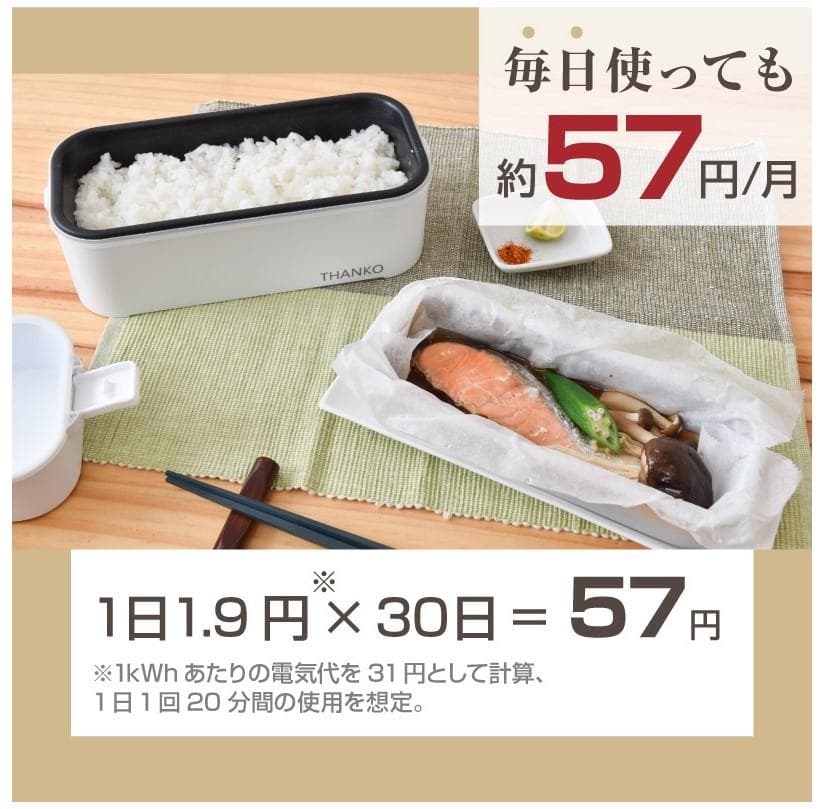 【未使用品】2段式超高速弁当箱炊飯器 サンコー THANKO