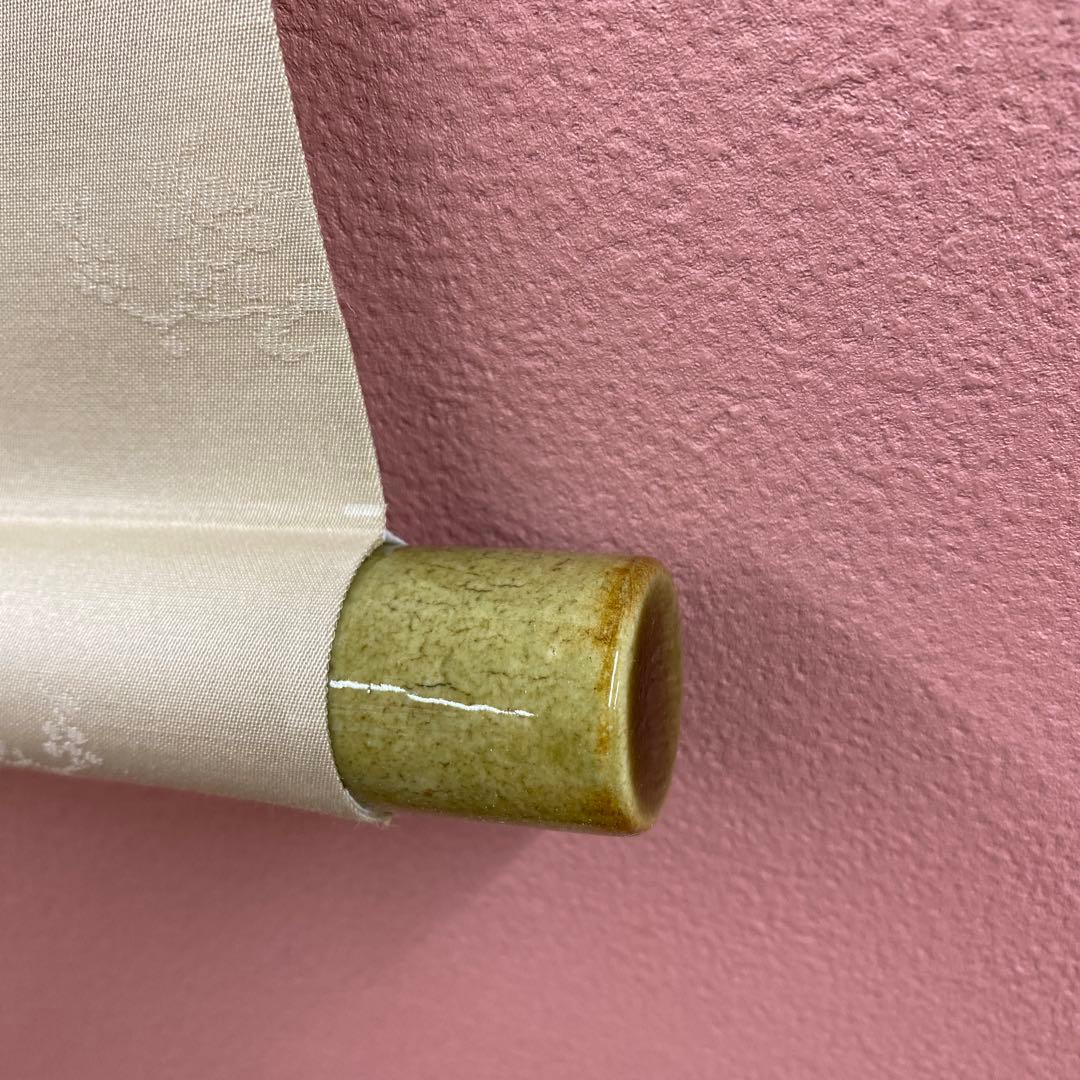 美品 掛け軸 五十嵐晴徳作「良寛さん・わが宿は～」共箱 太巻き付 二重箱