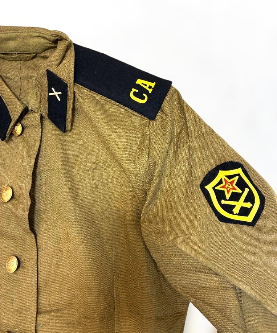 ソ連軍 砲兵 制服セット 70〜80年代 USSR 赤軍 ベルト ３点セット