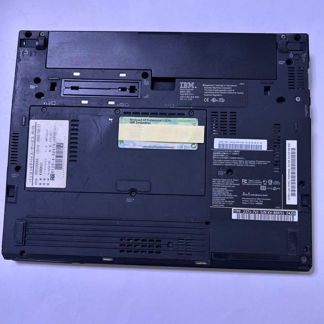 動作品 ビンテージ IBM ThinkPad X40 背面傷あり オマケ付き