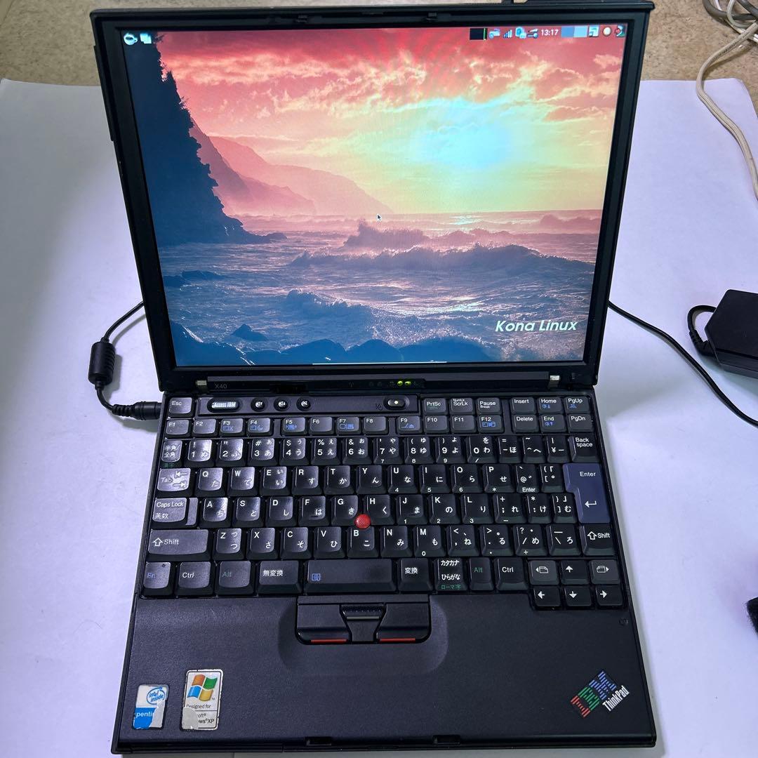 動作品 ビンテージ IBM ThinkPad X40 背面傷あり オマケ付き