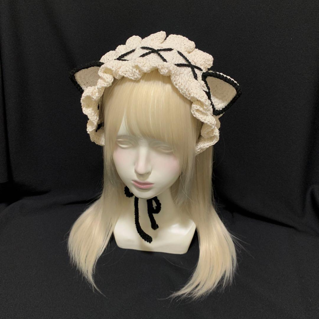 【みちゃん】ハンドメイド ヘッドドレス バブーシュカ 編み物
