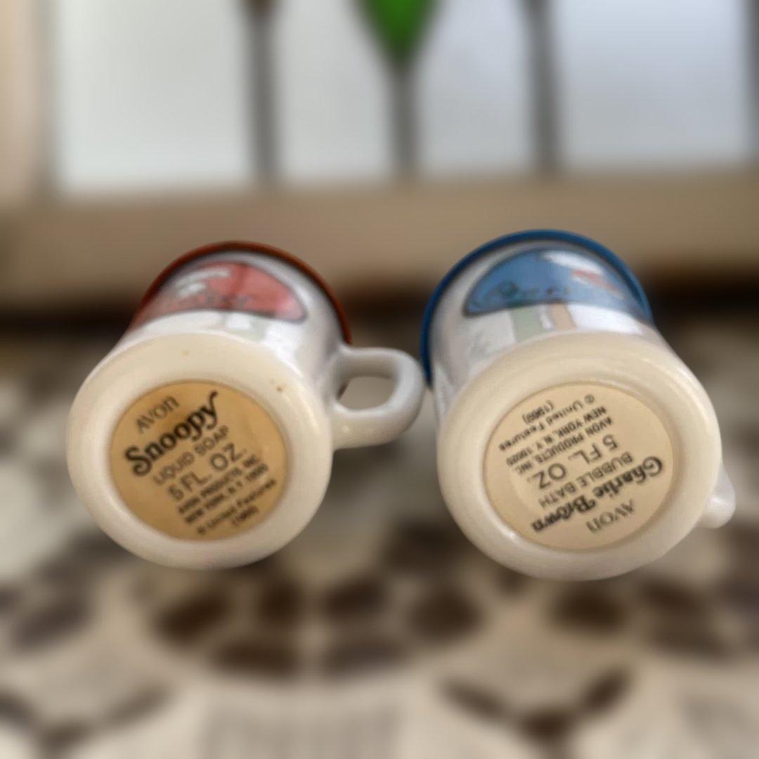 2個セット!Snoopy Charlie Brown AVONマグカップ