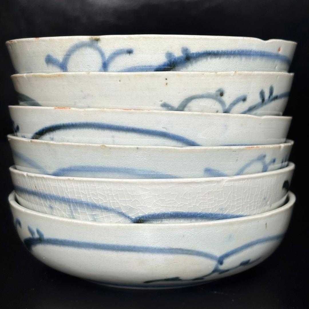 ★ 古伊万里 染付 膾皿 6枚/食器！★