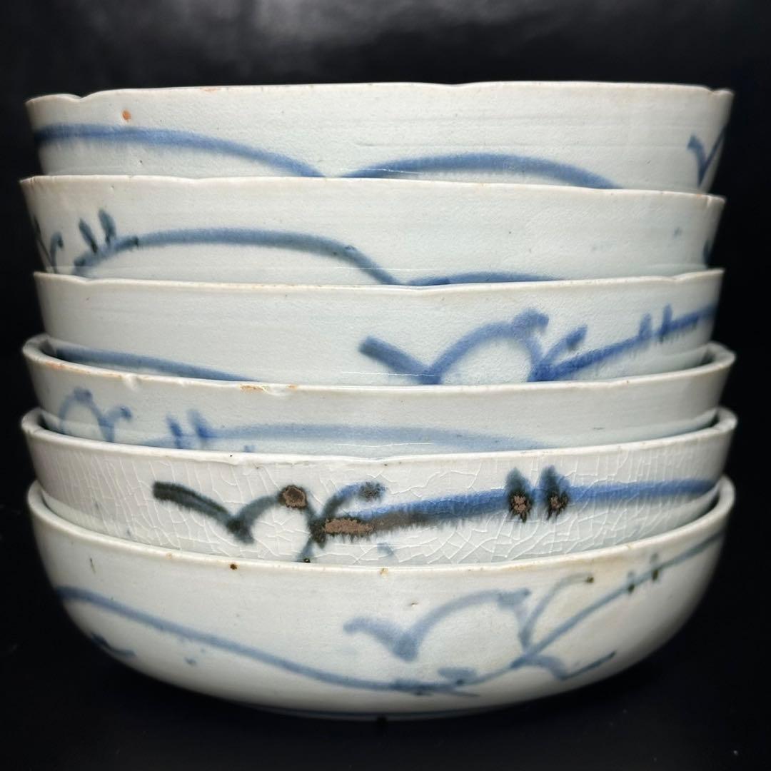 ★ 古伊万里 染付 膾皿 6枚/食器！★