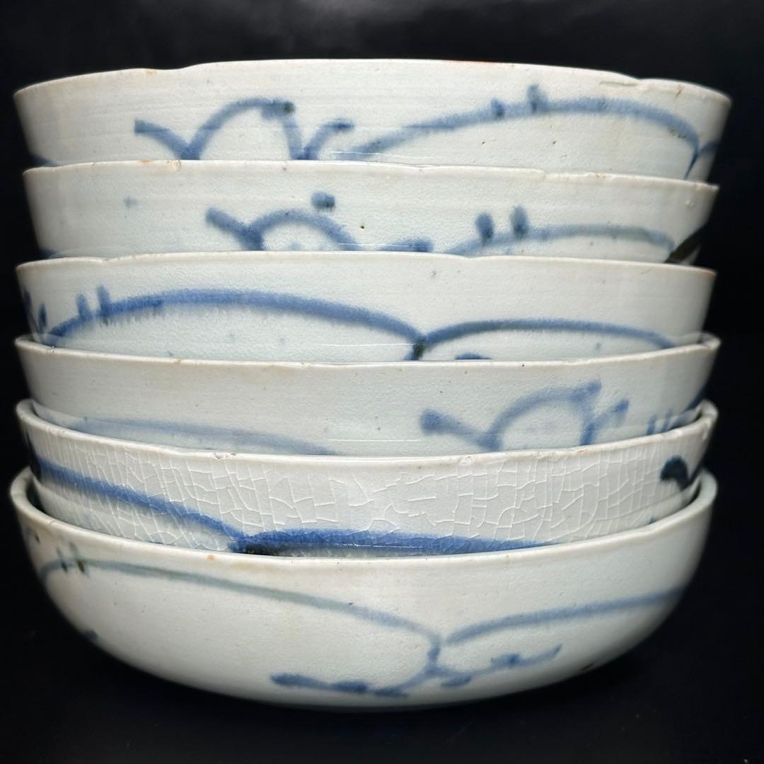 ★ 古伊万里 染付 膾皿 6枚/食器！★