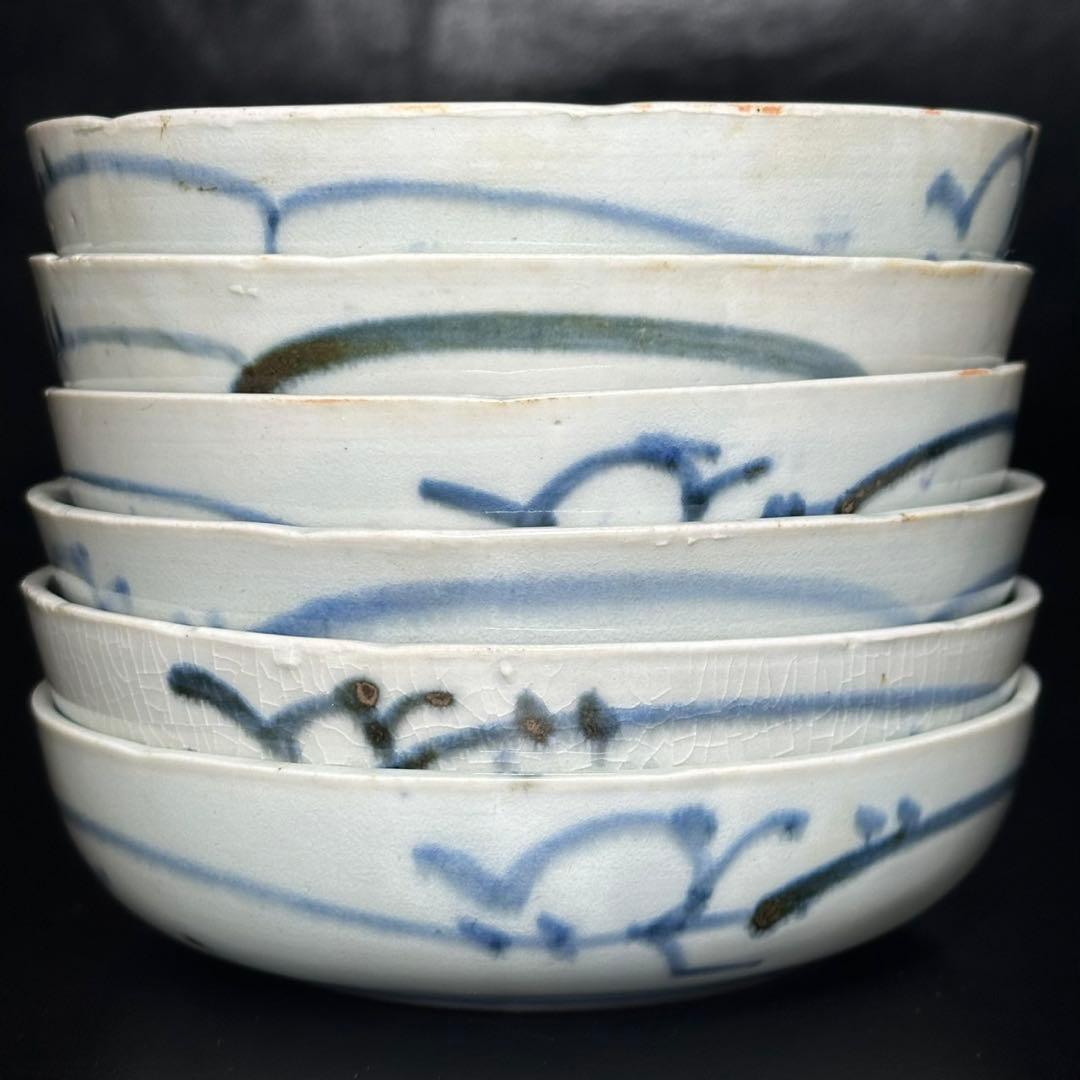 ★ 古伊万里 染付 膾皿 6枚/食器！★