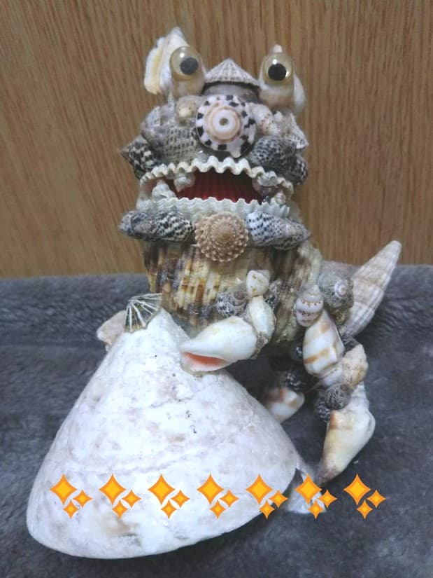 ✨【全沖縄貝殻手造り】『貝殻シーサー』置き物 貴重‼️✨レア物‼️✨