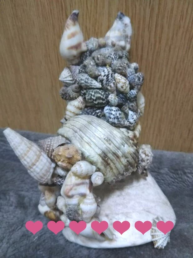 ✨【全沖縄貝殻手造り】『貝殻シーサー』置き物 貴重‼️✨レア物‼️✨