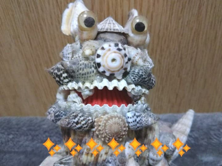 ✨【全沖縄貝殻手造り】『貝殻シーサー』置き物 貴重‼️✨レア物‼️✨