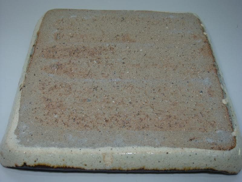 菓子器■色紙皿 蓮水宜（清水六兵衛）銹釉白釉 菓子皿 平鉢 角皿 唐草柄 共箱■