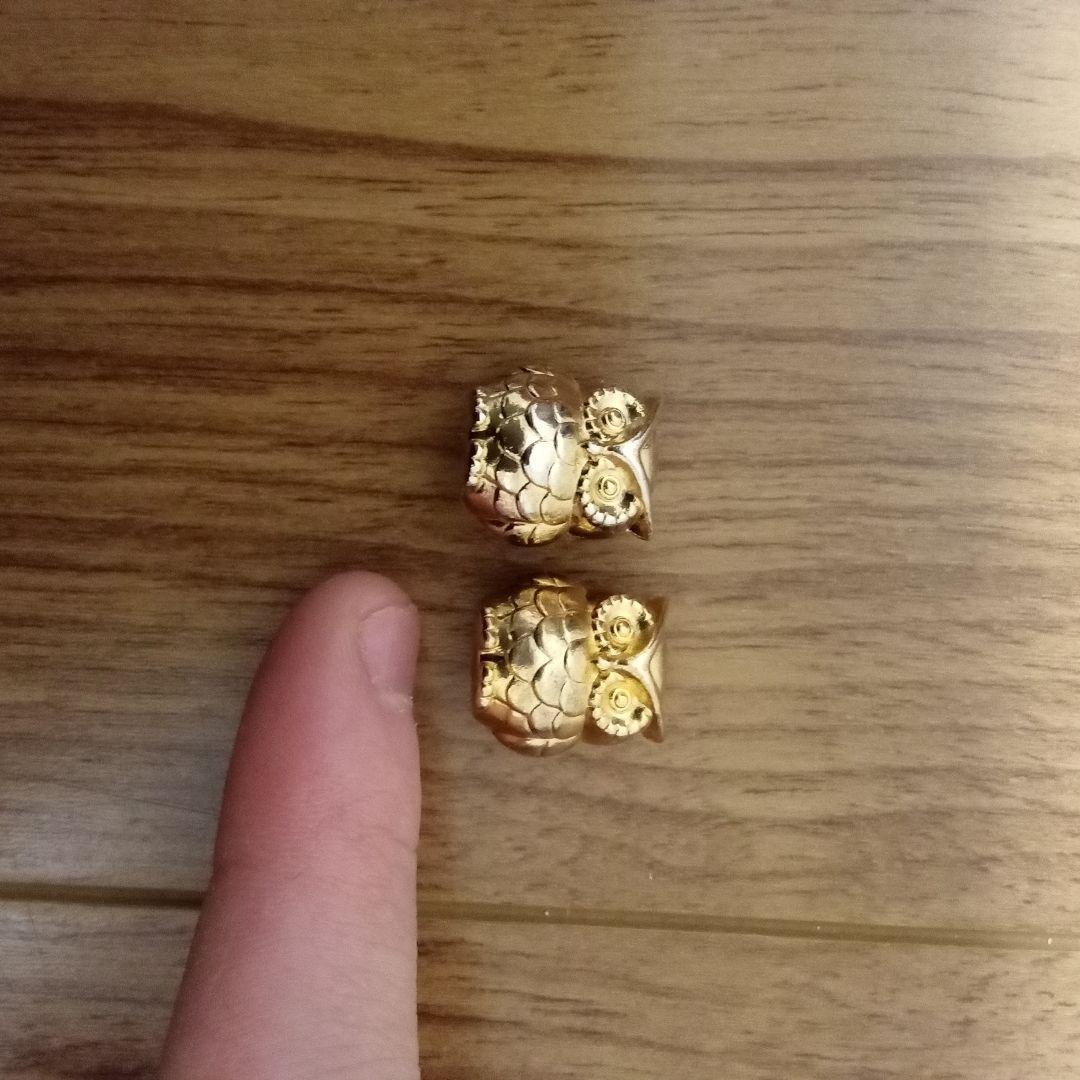 24Kゴールド フクロウ キーホルダー　金運アップ