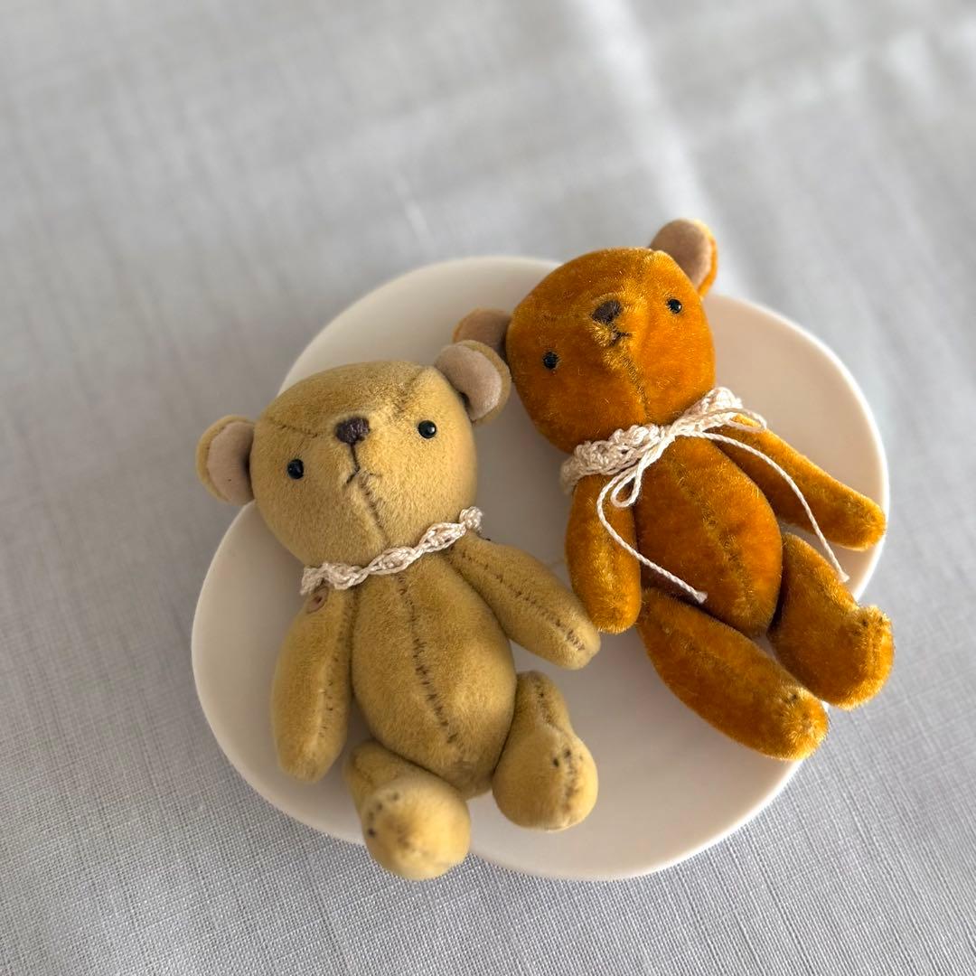 人気作家様ハンドメイド◾️小さなくまのぬいぐるみ◾️ベージュ◾️テディベア ミニチュア
