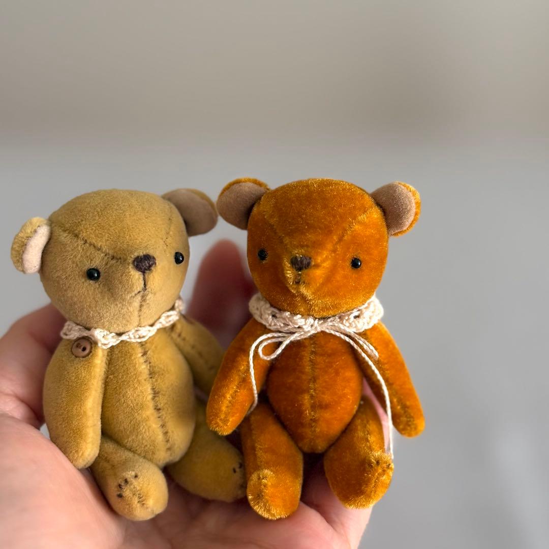 人気作家様ハンドメイド◾️小さなくまのぬいぐるみ◾️ベージュ◾️テディベア ミニチュア