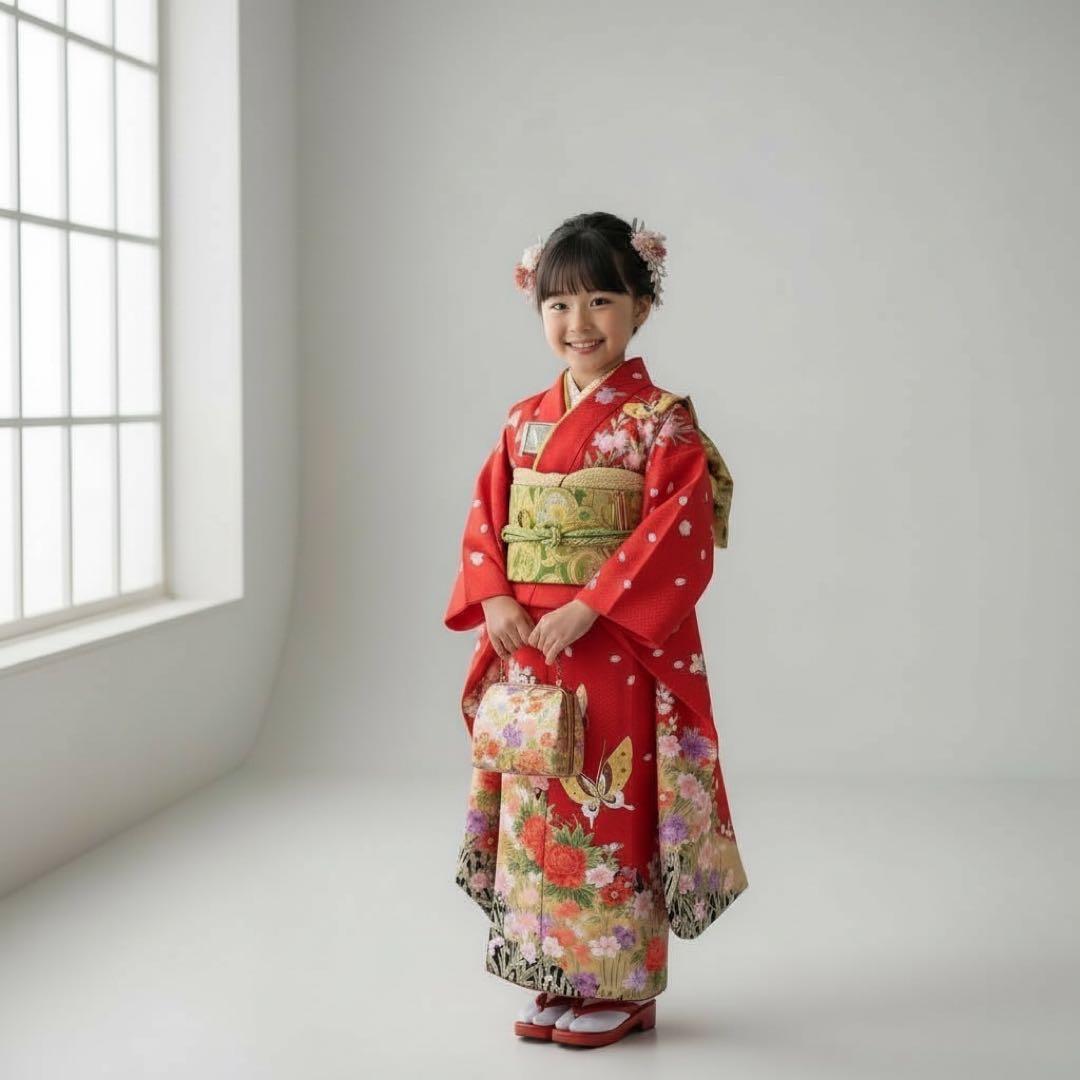 ◎mk-3379　七五三　女の子　着物　3歳　　2-6