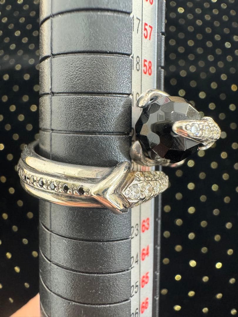 蛇デザイン シルバー925リング 22号