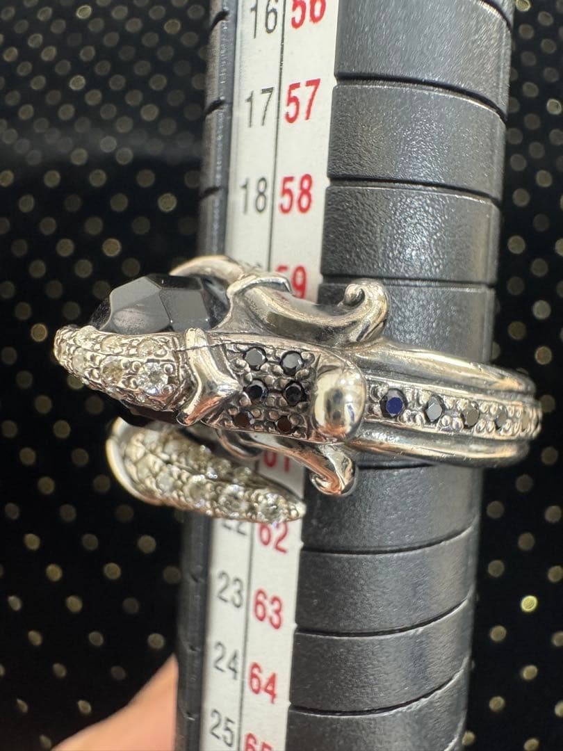 蛇デザイン シルバー925リング 22号