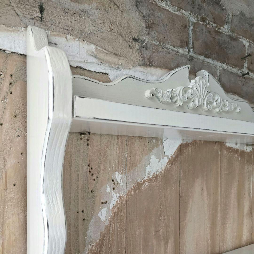 ketty フレンチアンティークシャビー壁掛け シェルフ　ワイド488