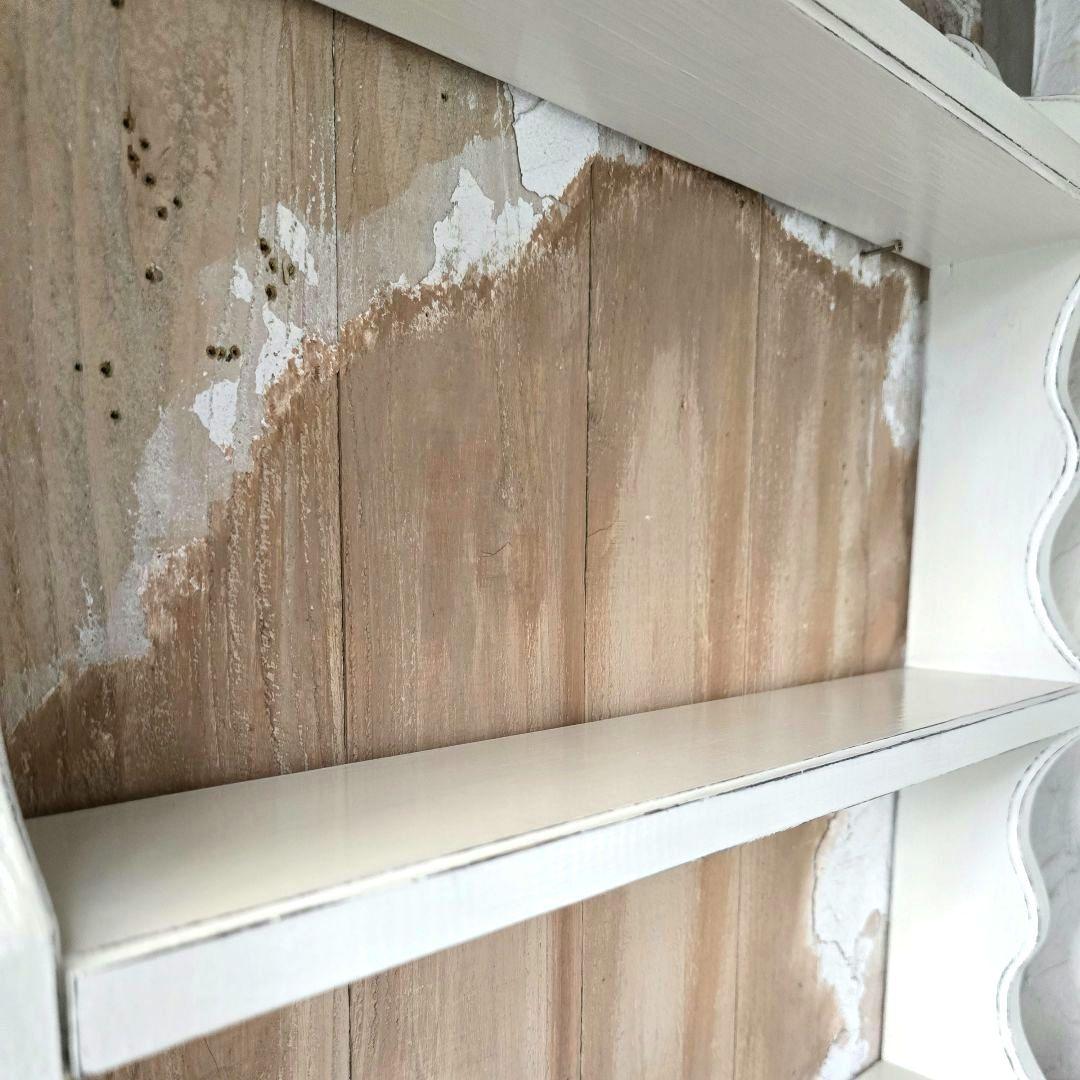 ketty フレンチアンティークシャビー壁掛け シェルフ　ワイド488