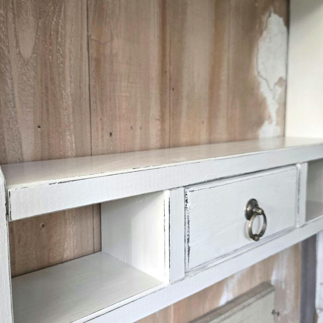 ketty フレンチアンティークシャビー壁掛け シェルフ　ワイド488