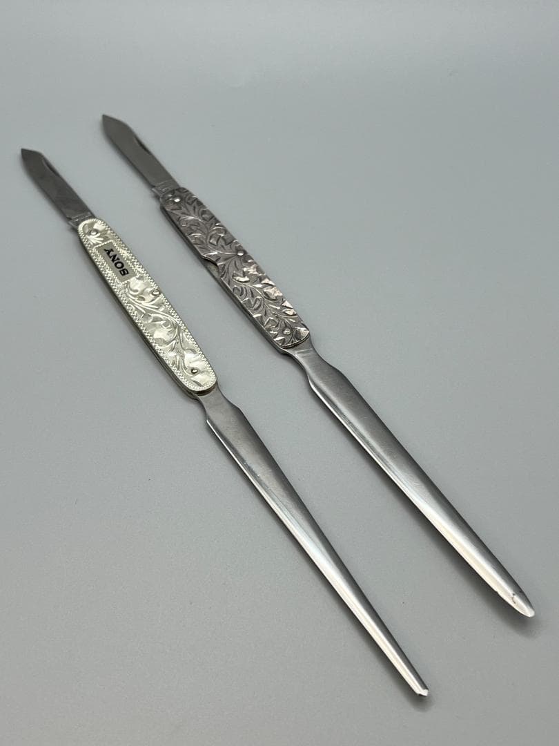 STERLING　SILVER 　刻印　藤本ナイフ　彫金　ペーパーナイフ　２本