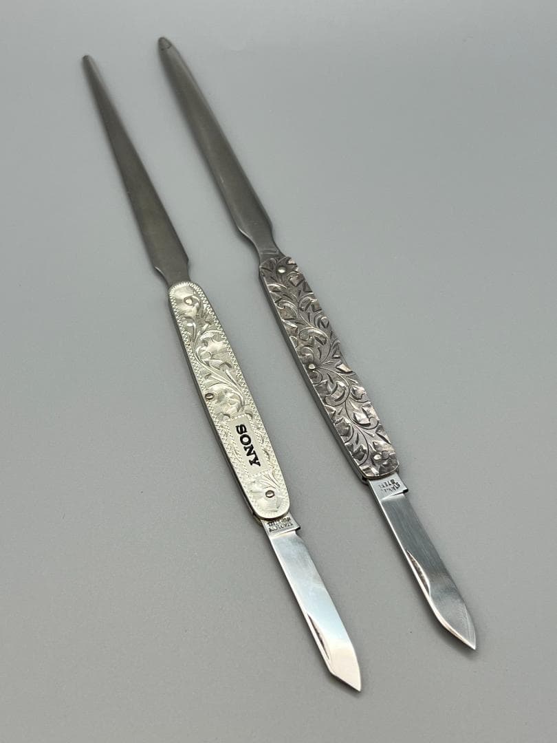 STERLING　SILVER 　刻印　藤本ナイフ　彫金　ペーパーナイフ　２本