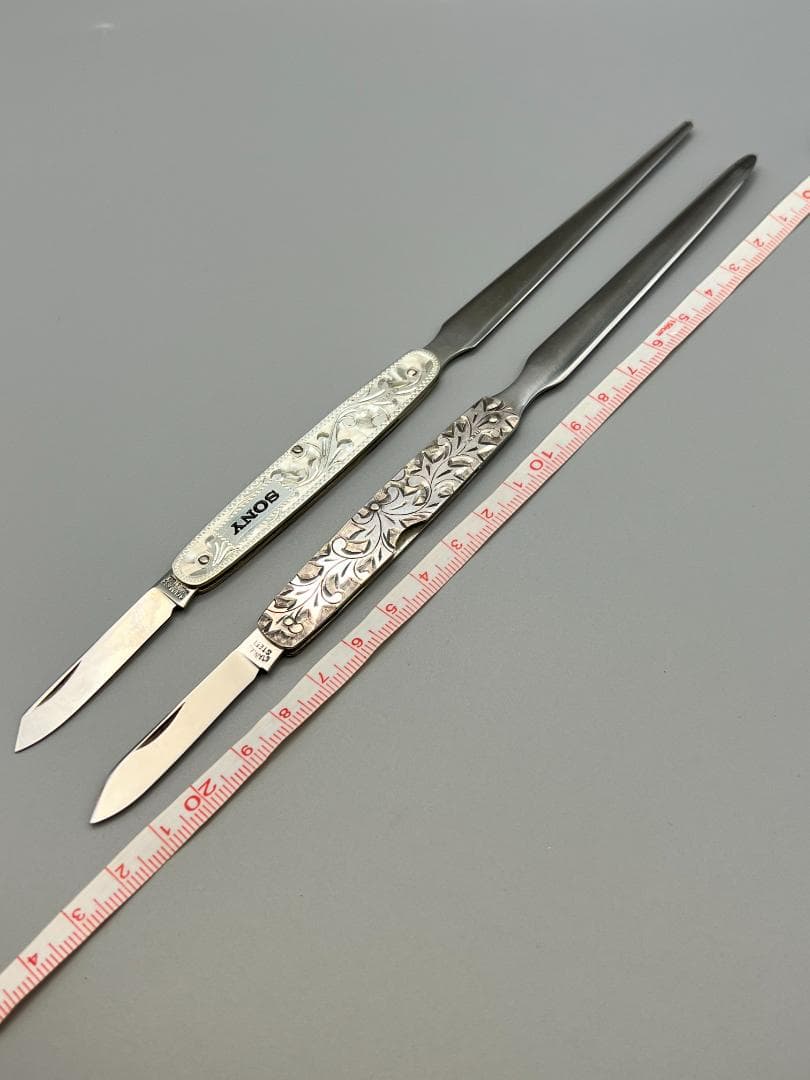 STERLING　SILVER 　刻印　藤本ナイフ　彫金　ペーパーナイフ　２本