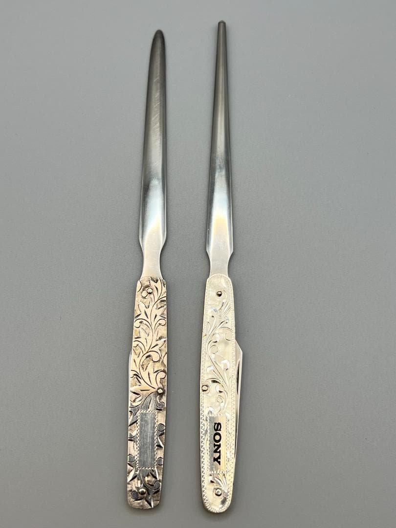 STERLING　SILVER 　刻印　藤本ナイフ　彫金　ペーパーナイフ　２本