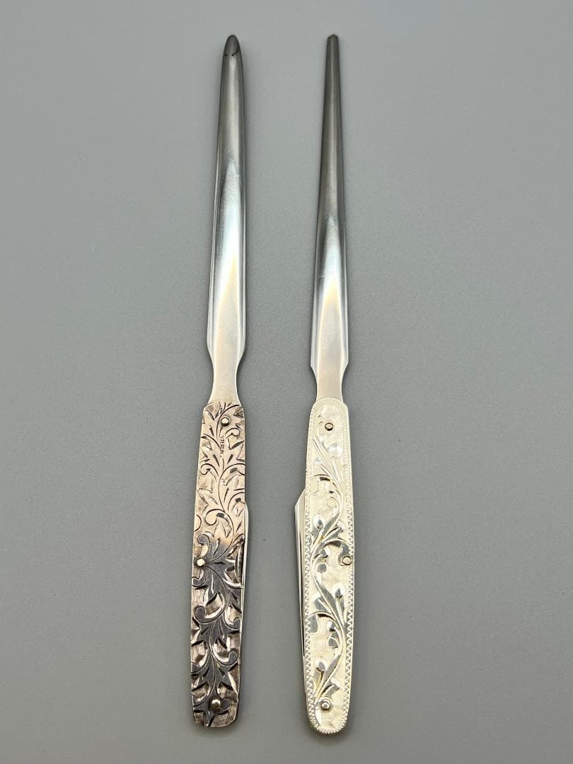 STERLING　SILVER 　刻印　藤本ナイフ　彫金　ペーパーナイフ　２本